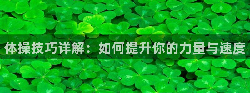 哈哈体育下载：体操技巧详解：如何提升你的力量与速度